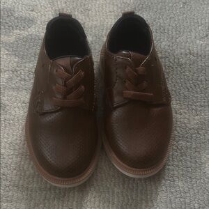 Children's Brown Lace-Up Dress Shoes